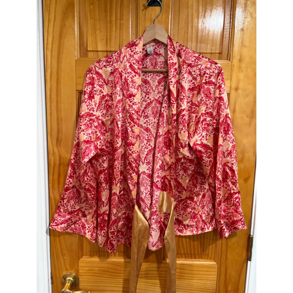 Vintage GAP Y2K Silk Robe Coquette Lingerie Dainty Bridal Cottagecore Large